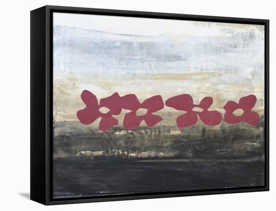 Stenciled Posies III-Natalie Avondet-Framed Stretched Canvas