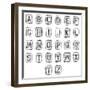 Stencils In Spray Paint-SSilver-Framed Premium Giclee Print