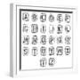 Stencils In Spray Paint-SSilver-Framed Premium Giclee Print