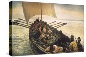 Stenka Razin Sailing in the Caspian Sea-Vasilii Ivanovich Surikov-Stretched Canvas