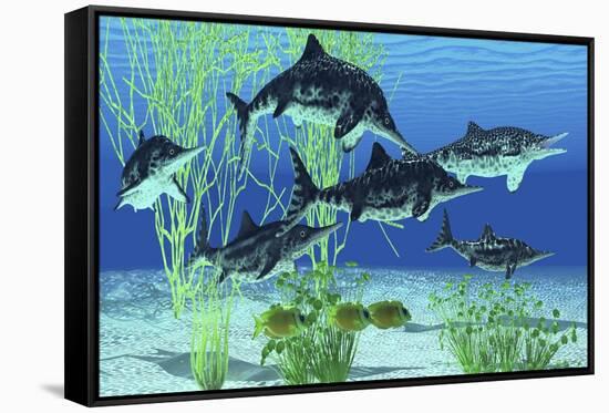 Stenopterygius Is an Extinct Icthyosaur from the Jurassic Age of Europe-null-Framed Stretched Canvas