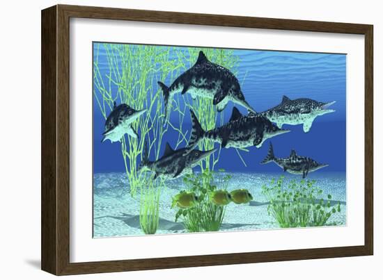 Stenopterygius Is an Extinct Icthyosaur from the Jurassic Age of Europe-null-Framed Art Print