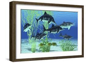 Stenopterygius Is an Extinct Icthyosaur from the Jurassic Age of Europe-null-Framed Art Print