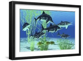 Stenopterygius Is an Extinct Icthyosaur from the Jurassic Age of Europe-null-Framed Art Print