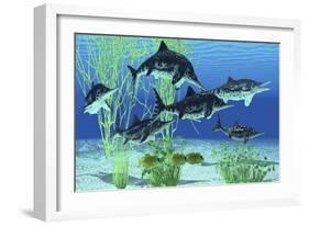 Stenopterygius Is an Extinct Icthyosaur from the Jurassic Age of Europe-null-Framed Art Print