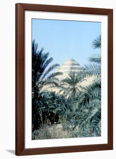 Step Pyramid (Behind Palms) of King Djoser, Saqqara, Egypt, 3rd Dynasty, C2600 Bc-Imhotep-Framed Photographic Print
