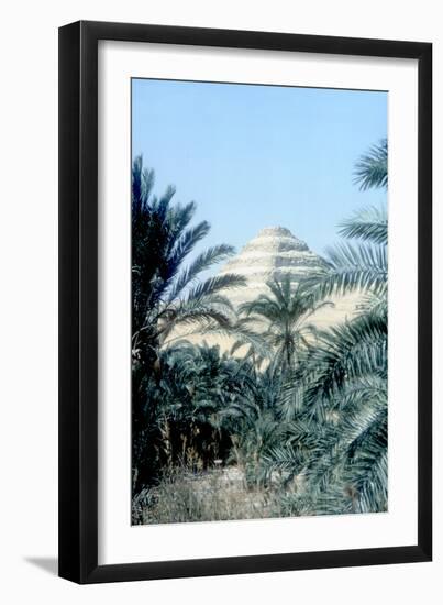 Step Pyramid (Behind Palms) of King Djoser, Saqqara, Egypt, 3rd Dynasty, C2600 Bc-Imhotep-Framed Photographic Print