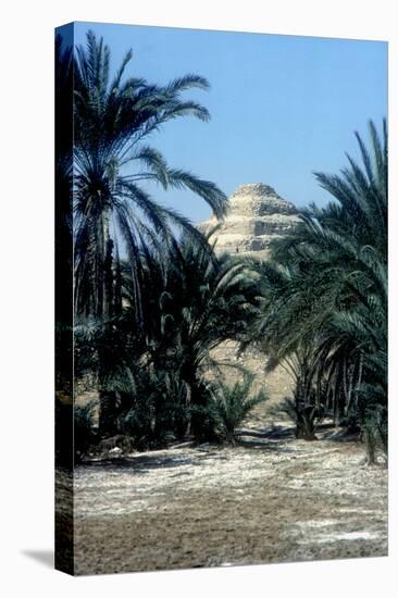 Step Pyramid (Behind Palms) of King Djoser (Zozer), Saqqara, Egypt, 3rd Dynasty, C2600 Bc-Imhotep-Stretched Canvas