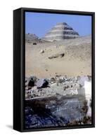 Step Pyramid of King Djoser (Zozer) Behind Ruins of Temple, Saqqara, Egypt, C2600 Bc-Imhotep-Framed Stretched Canvas