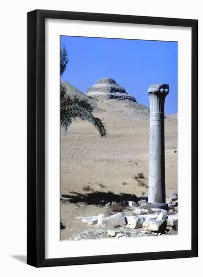 Step Pyramid of King Djoser (Zozer) Behind Ruins of Temple, Saqqara, Egypt, C2600 Bc-Imhotep-Framed Photographic Print