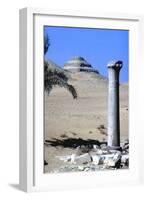 Step Pyramid of King Djoser (Zozer) Behind Ruins of Temple, Saqqara, Egypt, C2600 Bc-Imhotep-Framed Photographic Print