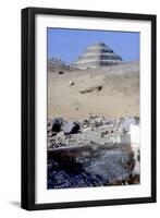 Step Pyramid of King Djoser (Zozer) Behind Ruins of Temple, Saqqara, Egypt, C2600 Bc-Imhotep-Framed Photographic Print