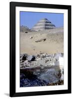 Step Pyramid of King Djoser (Zozer) Behind Ruins of Temple, Saqqara, Egypt, C2600 Bc-Imhotep-Framed Photographic Print