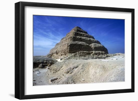 Step Pyramid of King Djoser (Zozer), Saqqara, Egypt, 3rd Dynasty, C2600 Bc-Imhotep-Framed Photographic Print