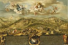 A View of Bethlehem with the Journey of the Magi, the Trinity Above and the Nativity-Stephan Joseph-Framed Giclee Print