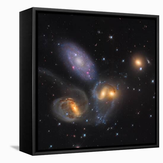 Stephan's Quintet, a Grouping of Galaxies in the Constellation Pegasus-null-Framed Stretched Canvas