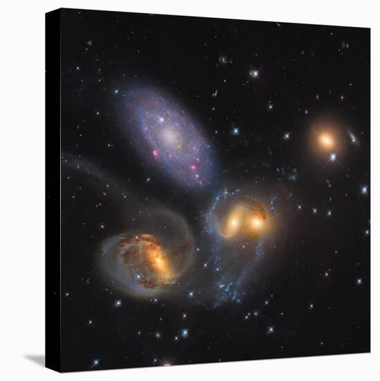 Stephan's Quintet, a Grouping of Galaxies in the Constellation Pegasus-null-Stretched Canvas