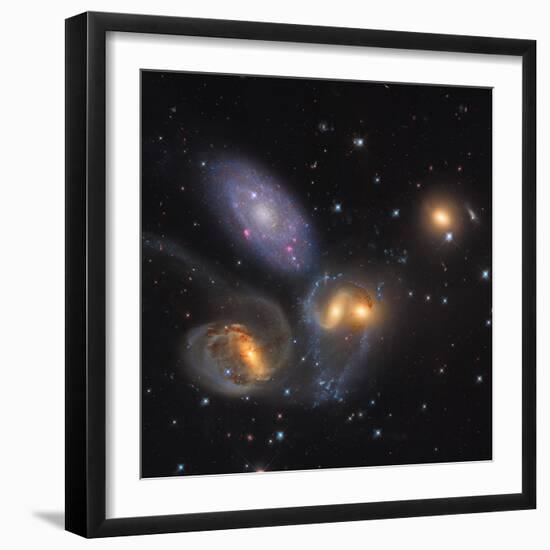 Stephan's Quintet, a Grouping of Galaxies in the Constellation Pegasus-null-Framed Photographic Print