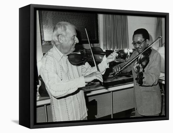 Stephane Grappelli and Claude Fiddler Williams at the Forum Theatre, Hertfordshire, 1980-Denis Williams-Framed Stretched Canvas