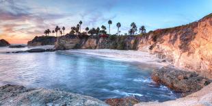 The Sunset over the Turret Tower at Victoria Beach in Laguna Beach, Southern California-Stephanie Starr-Stretched Canvas