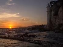 The Sunset over the Turret Tower at Victoria Beach in Laguna Beach, Southern California-Stephanie Starr-Framed Stretched Canvas