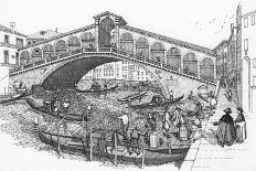 The Rialto Bridge, Venice in the 18Th Century, 1987 (Drawing)-Stephen Conlin-Giclee Print