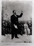 Lincoln's (1809-65) Address at Gettysburg, 1895-Stephen James Ferris-Framed Stretched Canvas