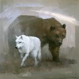 White Wolf, Brown Bear-Stephen Mitchell-Art Print