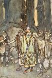 They all trooped out, lords and ladies, to view the wee man', c1910-Stephen Reid-Giclee Print