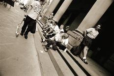 Police Gathered Behind a 'Help Wanted' Sign, 2004-Stephen Spiller-Photographic Print