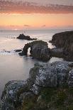 A colourful sunset overlooking the islands of Enys Dodnan and the Armed Knight at Land's End-Stephen Spraggon-Framed Photographic Print