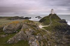 A colourful sunset overlooking the islands of Enys Dodnan and the Armed Knight at Lands End, Cornwa-Stephen Spraggon-Photographic Print