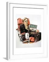 Stephen William Hawking, British Theoretical Physicist-null-Framed Giclee Print