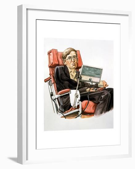 Stephen William Hawking, British Theoretical Physicist-null-Framed Giclee Print