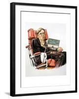 Stephen William Hawking, British Theoretical Physicist-null-Framed Giclee Print