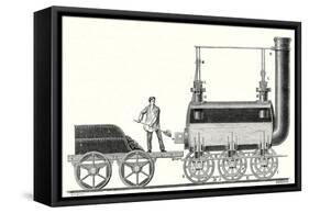 Stephenson's Endless Chain Locomotive-null-Framed Stretched Canvas