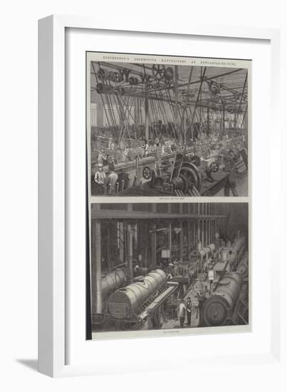 Stephenson's Locomotive Manufactory at Newcastle-On-Tyne-George Henry Andrews-Framed Giclee Print