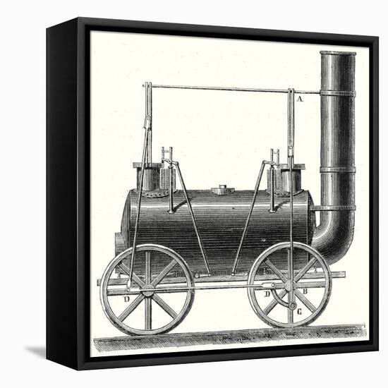 Stephenson's Locomotive with Coupled Wheels-null-Framed Stretched Canvas