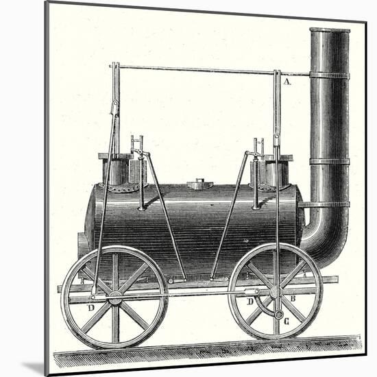 Stephenson's Locomotive with Coupled Wheels-null-Mounted Giclee Print