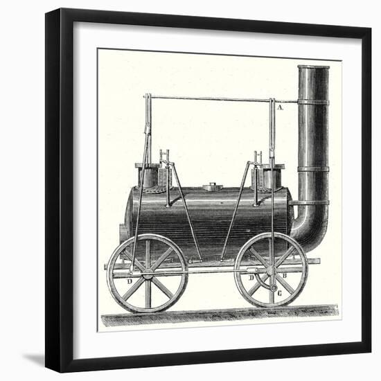 Stephenson's Locomotive with Coupled Wheels-null-Framed Premium Giclee Print
