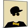 Stepper - Man in Cap & Bow Tie-null-Mounted Art Print