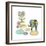 Stepping Stones Elephant-Wyanne-Framed Giclee Print