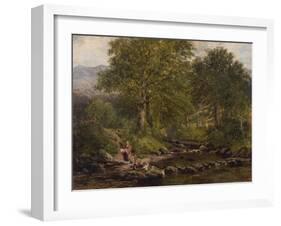 Stepping Stones on the River Rothay, under Loughrigg, 1857-George Pettitt-Framed Giclee Print