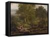 Stepping Stones on the River Rothay, under Loughrigg, 1857-George Pettitt-Framed Stretched Canvas