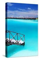 Steps into Amazing Blue Lagoon with Over-Water Bungalows-Martin Valigursky-Stretched Canvas