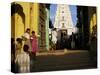 Steps Leading to the Brahma Temple, Where Incarnation of Brahma Took Place, Pushkar, India-Tony Gervis-Stretched Canvas