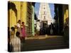 Steps Leading to the Brahma Temple, Where Incarnation of Brahma Took Place, Pushkar, India-Tony Gervis-Stretched Canvas