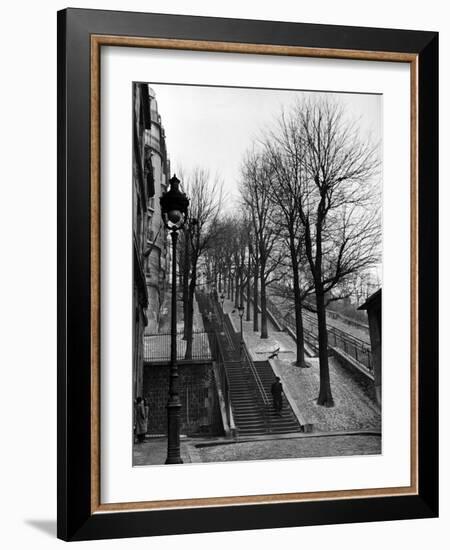 Steps Leading to the Top of the Butte Montemartre-Ed Clark-Framed Photographic Print