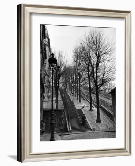 Steps Leading to the Top of the Butte Montemartre-Ed Clark-Framed Photographic Print