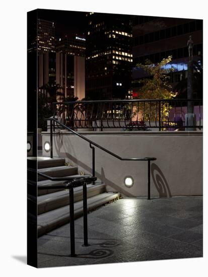 Steps of a Building at Night, US Bank Tower, Los Angeles, California, USA-null-Stretched Canvas